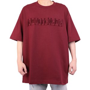 Logo personnalisé américain Oem & Odm Broderie dégradée surdimensionnée T-shirts pour hommes Broderie à la main Applique Tshirt pour hommes - Product Image 2