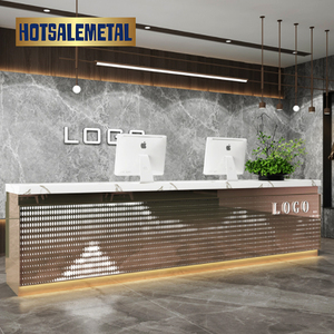 แผนกต้อนรับกระจกทำจากสแตนเลสขัดเงาแบบกระเพื่อมโต๊ะงานพาณิชย์ระดับไฮเอนด์ - Product Image 5