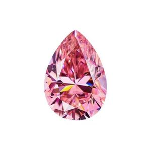 Pierre de Moissanite taille poire rose à vendre : Clarté VVS1, Pierres en vrac pour la fabrication de bijoux, toutes tailles - Product Image 1