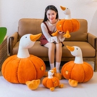 Couette créative et mignonne en coton PP et maille, motif grande oie, canard citrouille original, coussin animal en peluche super doux, jouet en peluche lavable, cadeau pour