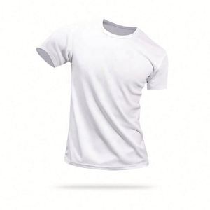 Casual Jersey Fabric Blank Design T-<b>Shirt</b> Soft Polyester Heat-Transfer Printed Custom Logo Quick Dry Fit Men - Product Image 2
