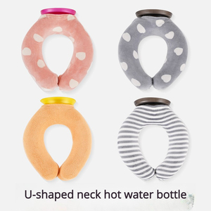 Nouveaux cadeaux promotionnels en PVC peluche, bouteille d'eau chaude 3D en forme de U à suspendre au cou, 900 ml, avec housse <span class=keywords><strong>pour</strong></span> les douleurs au cou et aux épaules - Product Image 2