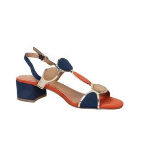 Marco Tozzi Women's <b>Heeled</b> <b>Sandal</b> 4 Cm <b>Blue</b> Beige Size 36 37 38 39 40 41 - Product Image 2