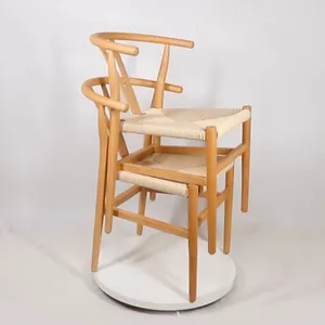 Wholesale Cheap Hans Wegner Danish Stackable Dinning Room Chair Nordic Solid Wood Wishbone Dining Y Silla Stacking Wishbone Chai