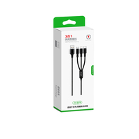 Câbles de charge USB-C en nylon tressé 3 en 1 durables, sans transfert de données, fonction multi-ports pour iPhone/Type-C/Android, cordon de chargeur