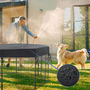 Housse de protection supérieure en fil métallique pour cage de chien, résistante au soleil, pour enclos intérieur/extérieur, imperméable - Product Image 5
