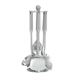 304 Stainless Steel Kitchen Tool Set 6 Pc Seamless Welded Spatula Ladle Strainer Noodle Scoop For Cooking - Product Image 3