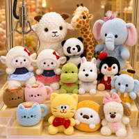 Groothandel Klauwautomaat Pluche Speelgoed Assortiment Schattige Dierenpop Set Olifant Panda Hond Karakter Prijs Display voor Arcade Winkels