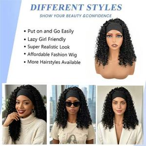 Bandeau perruque bouclée <span class=keywords><strong>afro</strong></span> volumineuse avec élastique en <span class=keywords><strong>soie</strong></span> glacée pour femme - Usage quotidien et soirée Marque Yaojingnan 200g - Product Image 3