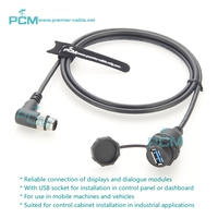 Cable de Programación con Conector USB a M12 Angular IP67 de 5 Pines con Código B, Compatible con Módulos de Diálogo de Procesos IFM EC9125 PDM360 NG