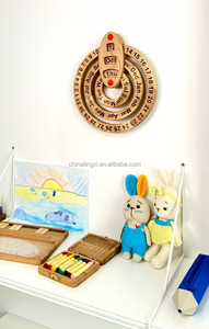 Bằng gỗ vĩnh viễn Lịch Tường Quà Tặng trẻ em trẻ em gia đình học tập ngày tháng ngày trong tuần không bao giờ kết thúc lịch Montessori - Product Image 3