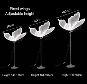 Décoration d'Événements de Mariage Grande Lumière Papillon LED pour Allée Papillon Géant Lumineux Suspendu Support Centre de Table de Mariage - Product Image 5
