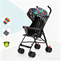 Poussette bébé Monster Rising multi-couleurs, légère, avec panier de rangement