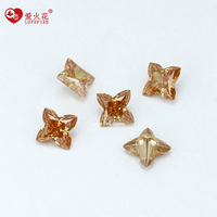Expédition rapide, qualité 5A, pierres précieuses multicolores en vrac, 7*7 mm, coupe spéciale fantaisie en forme de fleur de lys, zircone cubique synthétique pour bague