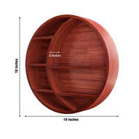 Forme ronde Design Double-Tier Crescent Étagère de lune en bois Affichage mural pour salle de bain Salon Armoire pour sacs à épices