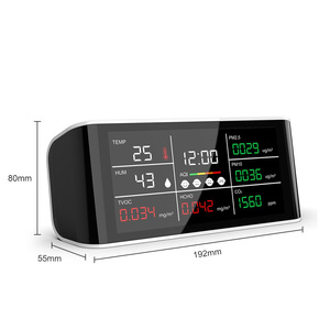 Moniteur de qualité de l'air multifonctionnel avec écran LCD 6-en-1 pour le suivi des PM2.5, PM10, CO2 et du formaldéhyde, type de capteur NDIR - Product Image 1