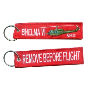 Airplane Aviation pilot <b>Tag</b> Key Chain Aircraft Embroidered Keyring Custom Fabric Double Logo Embroidery Keychain - Product Image 6