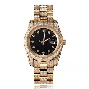 Relojes de Lujo con Cristales de Imitación de Diamantes, Diseño Hip Hop, con Cuarzo y Oro - Product Image 4
