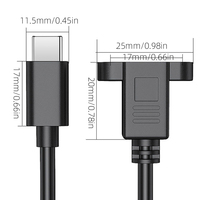 Cable de Extensión USB Tipo C 3.1 Macho a Hembra para Computadora, con Tornillo de Panel