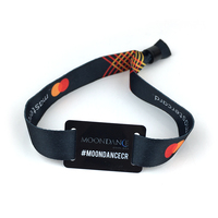 Pulseras Rfid personalizadas, brazalete bordado con letras, logo, tejido, cordón corto de poliéster