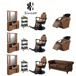 Meubles de salon de coiffure de style européen de haute qualité, table de toilette, chariot à outils, canapé d'attente, ensemble de lit pour <span class=keywords><strong>shampooing</strong></span>, couleur personnalisable - Product Image 1