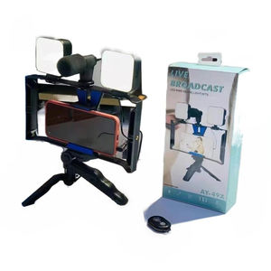 Kit Video Rig per fotocamere per Smartphone, stabilizzatore telefonico + microfono + supporto per treppiede + luce LED Streaming Live Set di registrazione Youtube - Product Image 1
