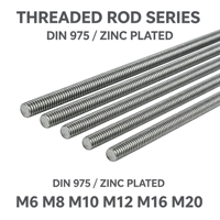 DIN975 Zinc Plated/Black Finish Carbon Steel Threaded Rod Fully Threaded Stud M6-M20 General Construction Fastener