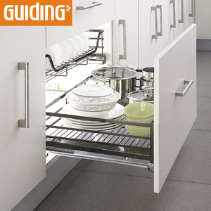Organizadores de almacenamiento de cierre suave de la canasta de Metal deslizante estantes <span class=keywords><strong>Modular</strong></span> gabinetes de cocina cajón - Product Image 6