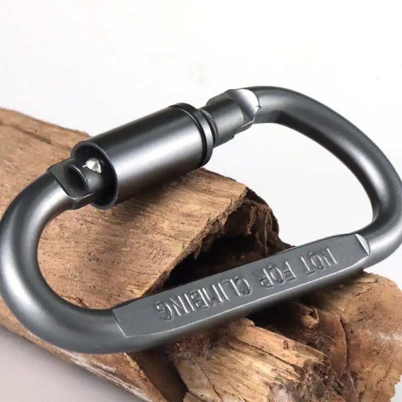 ร้อนขายSurvival D-แหวนล็อคCarabinerคลิปชุดสกรูล็อคแขวนตะขอหัวเข็มขัดCarabiner Campingอุปกรณ์ปีนเขา