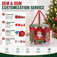 Sechseckige Weihnachtsgeschenkbox aus Premium-Karton mit Gedrehtem Seilgriff Weihnachtsmann Apfel-Süßigkeiten Feiertagsverpackungsbox