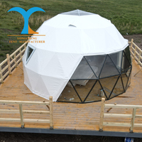 Résistance à la neige Camping extérieur Fenêtre en verre Igloo Maison Hôtel Resort Personnalisé Géodésique Pvc Dôme Tente pop Top Camper
