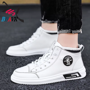 Zapatos Casuales Blancos para Hombre, Personalizados, de Caña Alta, Combinables con Todo, Transpirables, Deportivos, Negros, de PU, con Suela de Goma, Servicio OEM/ODM, de Primera Calidad - Product Image 3