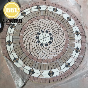 Médaillon de parquet en mosaïque de pierre d'art fait à la main conception personnalisée pour carrelage de sol extérieur moderne pour hôtel et cour - Product Image 5