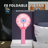 Ventilateur portable pliable rechargeable par USB, mini ventilateur de bureau à 3 vitesses, ventilateur personnel à piles pour le bureau et les voyages