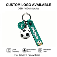 Porte-clés de football en PVC avec logo personnalisé, vente en gros de porte-clés en caoutchouc PVC 3D, fabricants de porte-clés de football
