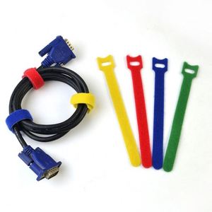 Bridas de nailon multicolor en forma de T personalizadas con velcro de doble cara, bridas para cables de datos con diseño de cabeza de gato - Product Image 1