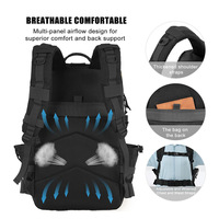 Sac à dos tactique imperméable de 50 L, robuste, système MOLLE, pour les aventures en plein air