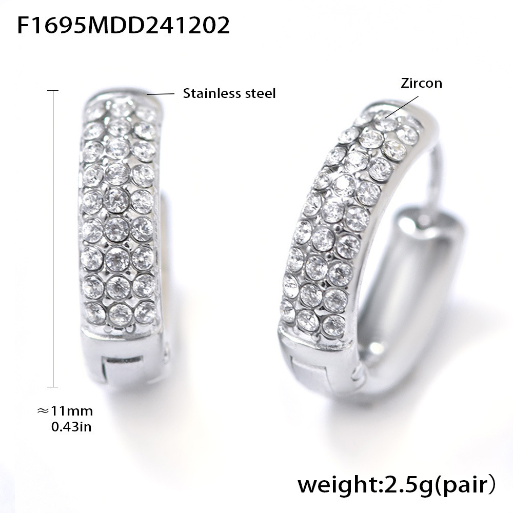 F1695-couleur argent zircon blanc-petite taille