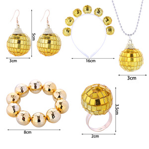 70s 80s Disco Party Ball Decor Boule a Facette Disco Mirror Dall Collier Disco Ball Boucles d'oreilles School Festival Stage Props - Product Image 3