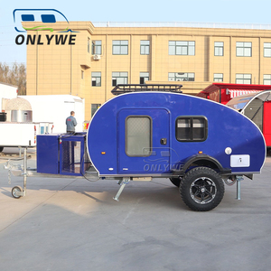 ONLYWE Remorque de camping hors route prête pour l'énergie solaire, remorque de camping hors route, remorque de camping en forme de larme, petite <span class=keywords><strong>caravane</strong></span>, <span class=keywords><strong>caravane</strong></span> en forme de larme - Product Image 2