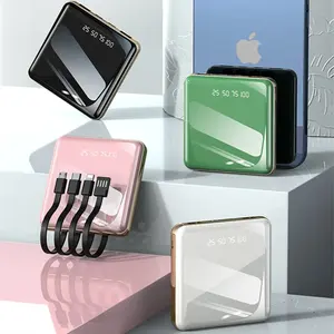 Banco de Energía Portátil de Alta Calidad, Mini Banco de Energía de 10000 mAh, Doble Puerto USB, Doble Entrada, con Cable - Product Image 3