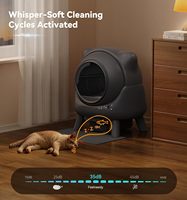Wn Smarte Katzentoilette Selbstreinigend Automatisch Umweltfreundlich Kunststoff 65L Geruchskontrolle Roboter-Ohren-Design Quadratische Form APP