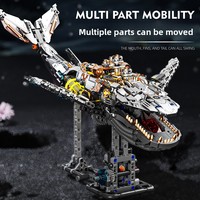 Bloques de Construcción Semimecánicos de Ballena MJI 13059, Modelo MOC de Vida Marina de 1388 Piezas con Soporte y Luz, Ladrillos de Ensamblaje DIY con Articulaciones Móviles