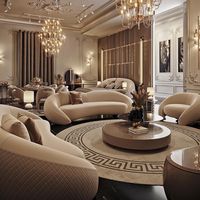 Ensemble Canapé de Luxe en Velours Courbé de Designer pour Salon Haut de Gamme, Mobilier Modulable en Velours de Qualité Supérieure