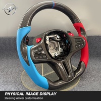 Volante Deportivo YZ de 3 Colores, de Cuero de Lujo y Fibra de Carbono, con Costuras/Rayas Personalizadas, Agarre de 35 mm para la Serie G LCI