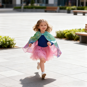 Ensemble cape de princesse dégradée pour enfants avec jupe en tulle – Costume de fée pour jeu d'habillage - Product Image 1