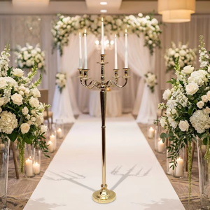 <span class=keywords><strong>Candelabro</strong></span> Alto de Hierro Dorado de 5 Brazos Hecho a Mano para Navidad y Bodas, <span class=keywords><strong>Candelabro</strong></span> y Portavelas para Centros de Mesa - Product Image 2