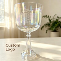 Cuenco de Cristal de Cuarzo HF Cosmic Light con Grabado Personalizado, Cáliz de Cristal para Sanación Sonora y Meditación Profunda