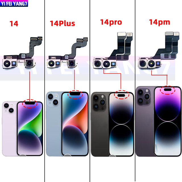 100% Original Tested Front Small Camera Module Flex for iPhone 11 12 13 14 Pro Max Plus Mobile Phone Replacement Repair Part