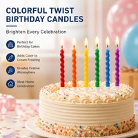 Bougies d'anniversaire en spirale arc-en-ciel, 6 couleurs, bougies en paraffine de qualité alimentaire pour la décoration de gâteaux d'enfants, fournitures de fête